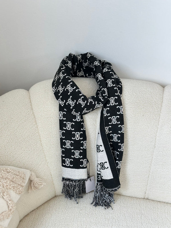 سكارف سيلين وجهين اسود وابيض