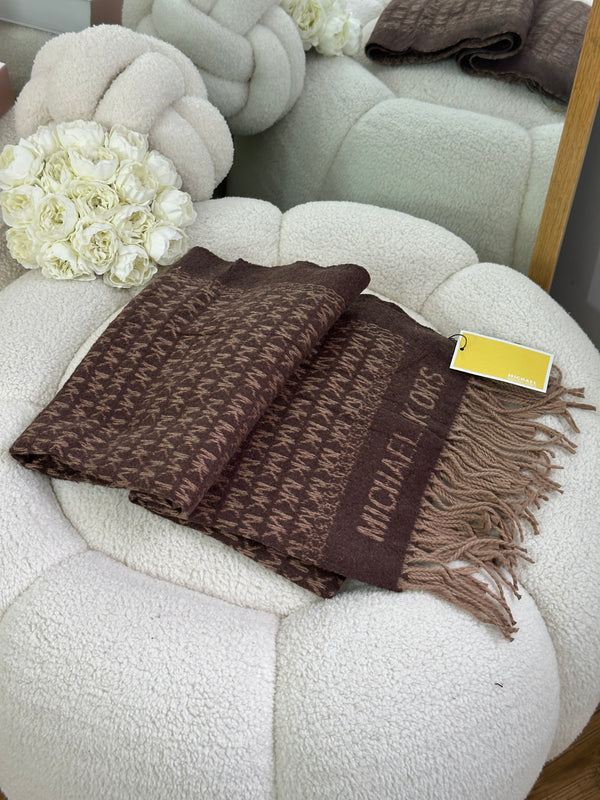 سكارف مايكل كورس وجه واحد بني وعسلي🤎