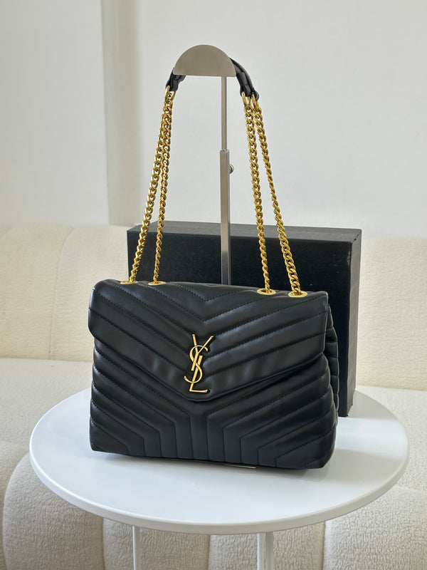 حقيبة Ysl فلاب هاردوير ذهبي مع علبة قاعدة 30سم