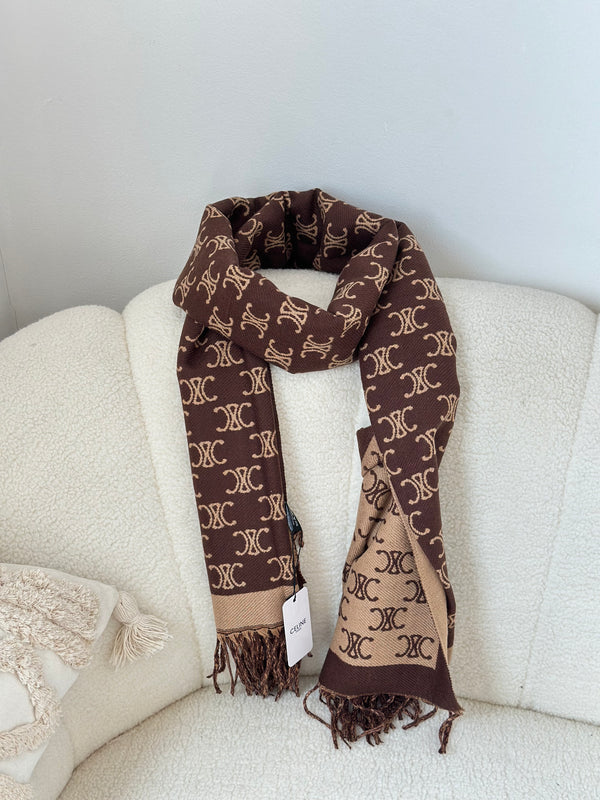 سكارف سيلين وجهين بني و بيج