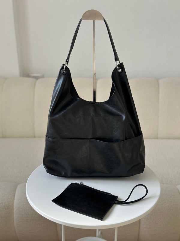 حقيبة جلدية مع جزدان🖤