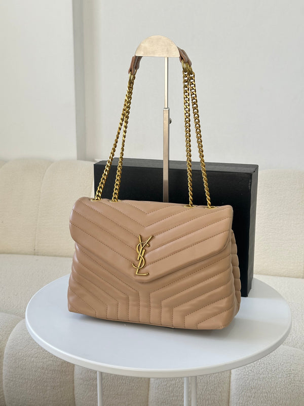 حقيبة Ysl فلاب هاردوير ذهبي مع علبة قاعدة 30سم