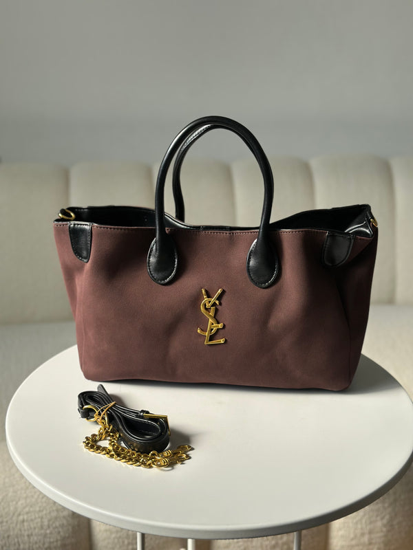 حقيبة ysl مع حزام مخمل قاعدة 35 سم🤎