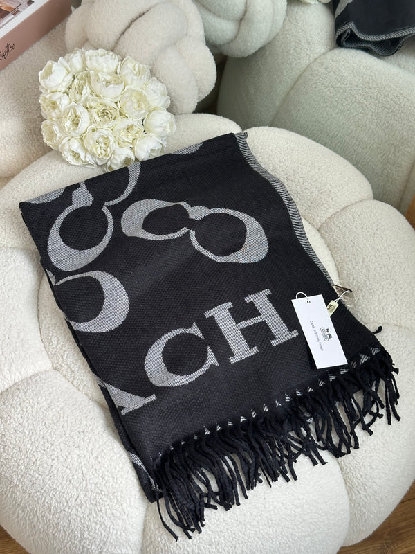 سكارف كوتش وجهين اسود وسكني🩶