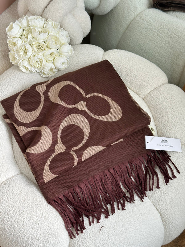 سكارف كوتش وجهين بني وبيج🤎