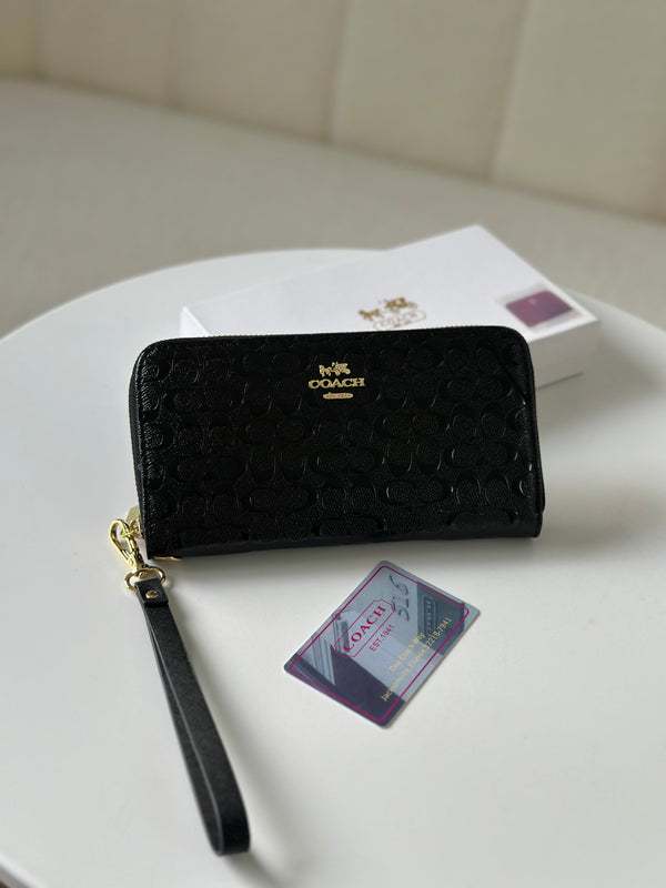 محفظة كوتش لامعه كبيرة اسود 🖤